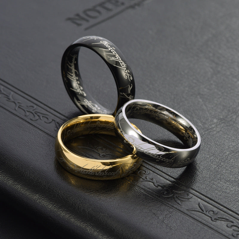 Men's Titanium Steel Magic Domineering Couple Stainless Ring