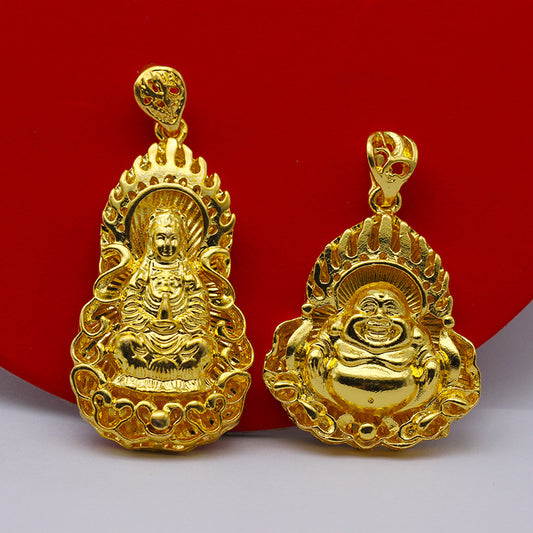 Men's Plated Avalokitesvara Trendy Ethnic Style Hollow Pendants