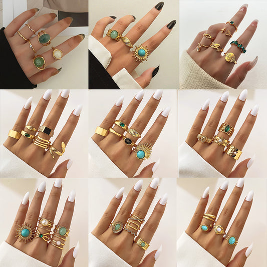 Men's High-grade Retro Emerald Niche Female French Ring