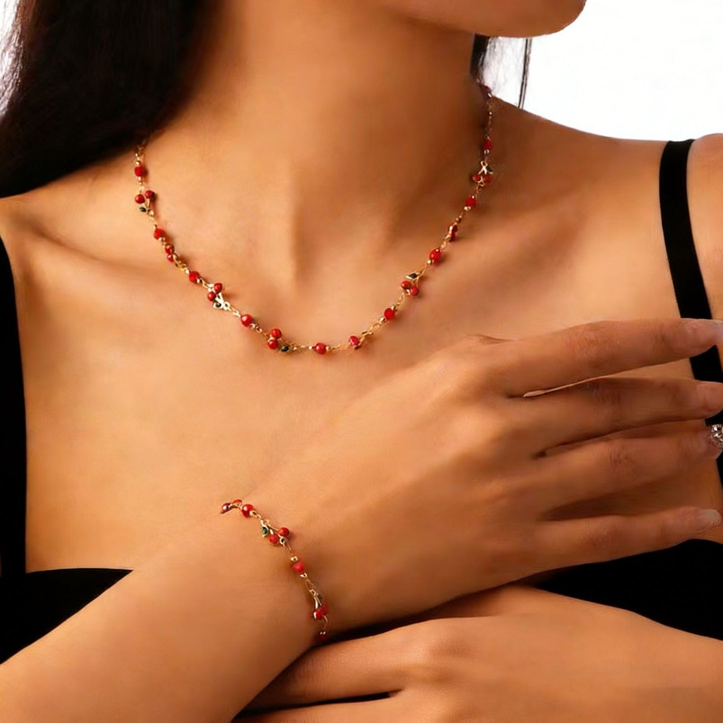 Chinese Advanced Colorful Fruit Cherry Creative Fresh Sweet Pendants
