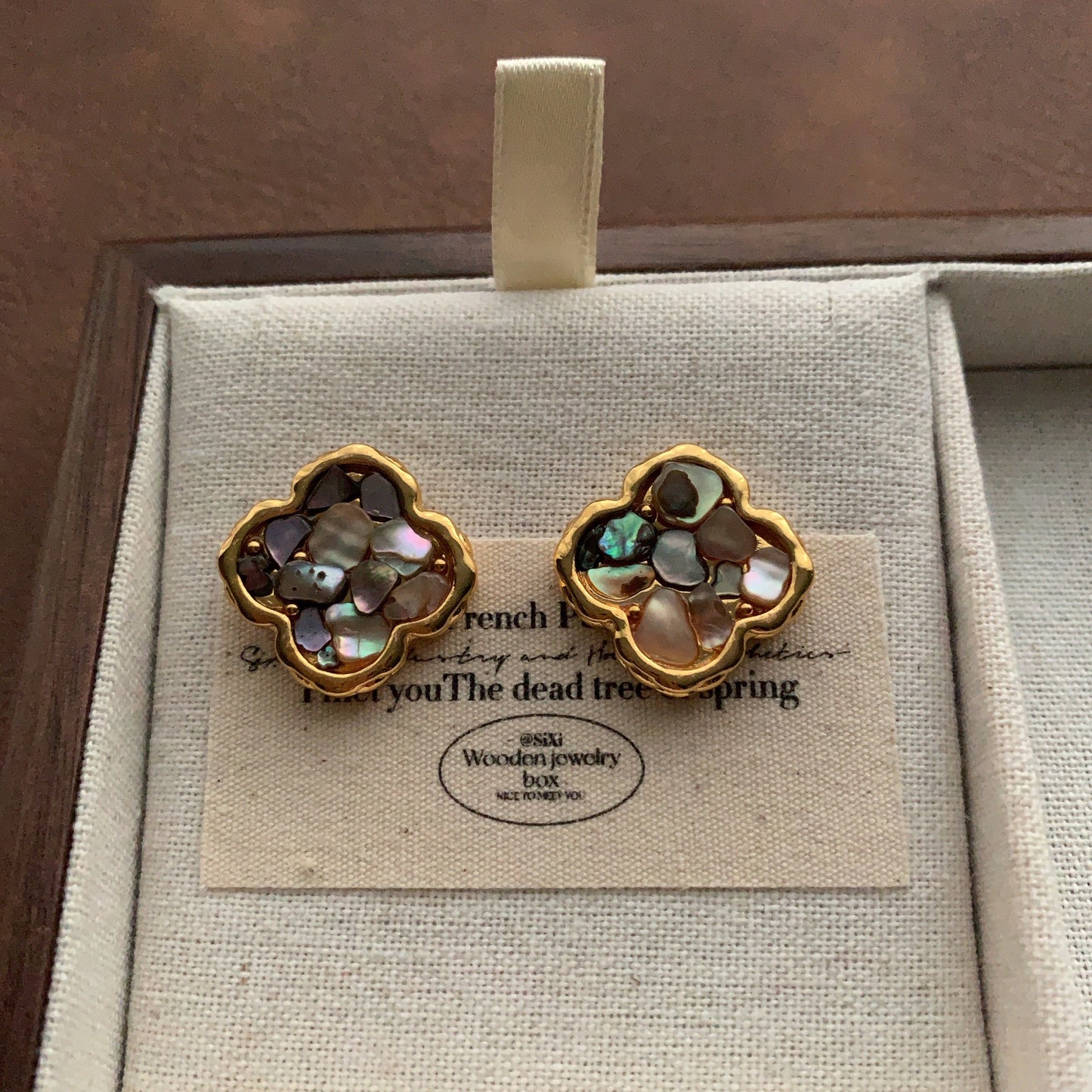 Colorful Fritillary Butterfly Stars Heart Elegant Retro Light Luxury Stud Earrings