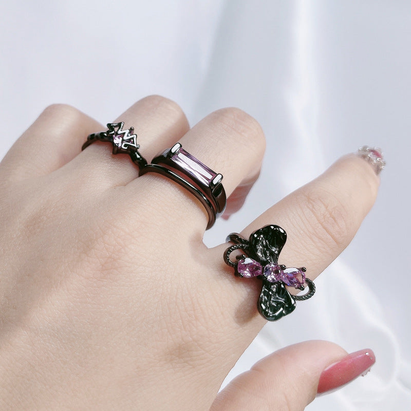 Fashion Personalized Female Butterfly Light Luxury Temperament Rings