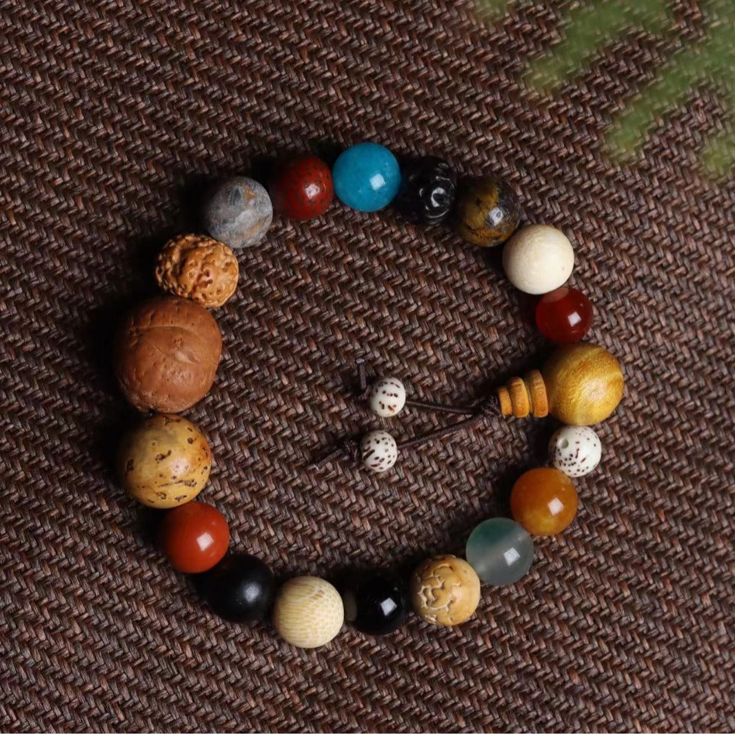 Bodhi Seed Eighteen Prayer Beads Buddha Cultural Artifact Bracelet