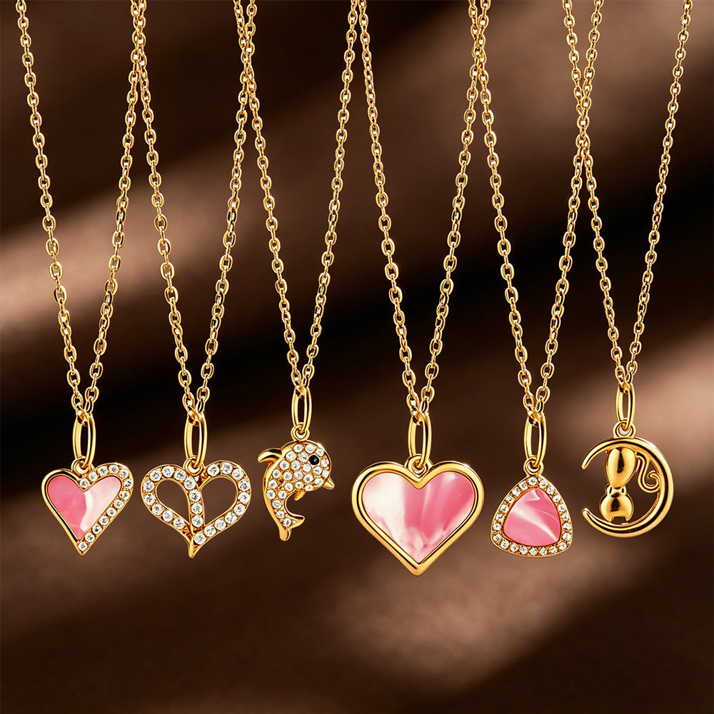 Simple Fashion Stainless Steel Full Zircon Devil's Necklace