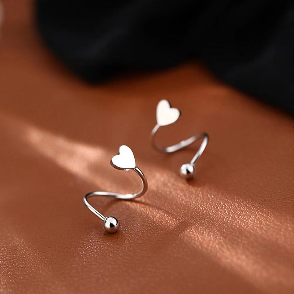 Fresh Sweet Loving Heart Simple Korean Ear Line
