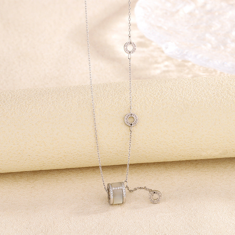 Women's Sier Small Waist Korean Sweater Agate Light Luxury High-grade Sense Necklaces