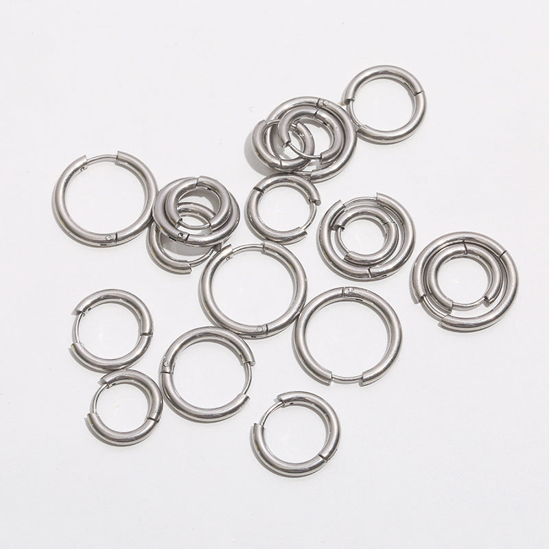 Classic Round Stainless Steel Wire Clip Eardrop Ear Buckle