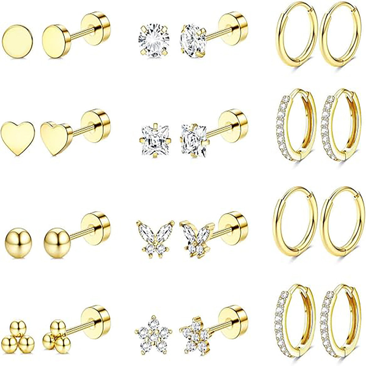 Trendy Fashion Shining No Need To Take Stud Earrings
