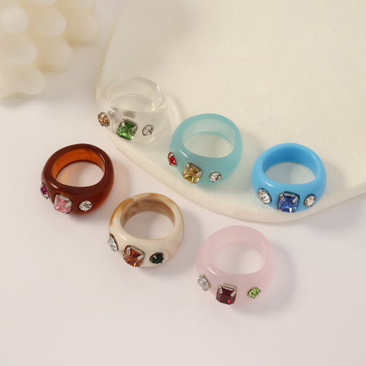 Trendy Versatile Personality Gemstone Design Sense Niche Rings