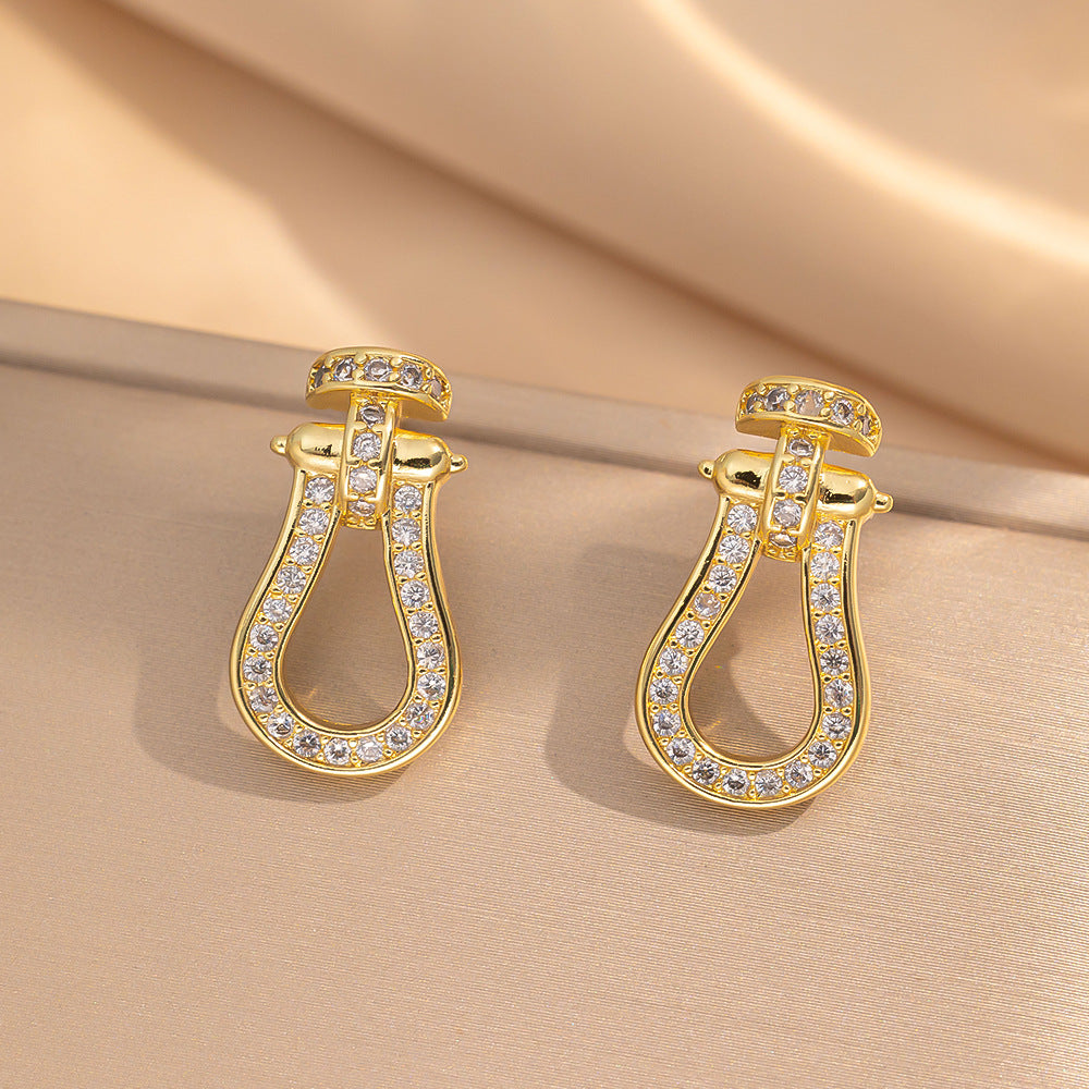 Simple Classic All Match Fashion Zircon Earrings
