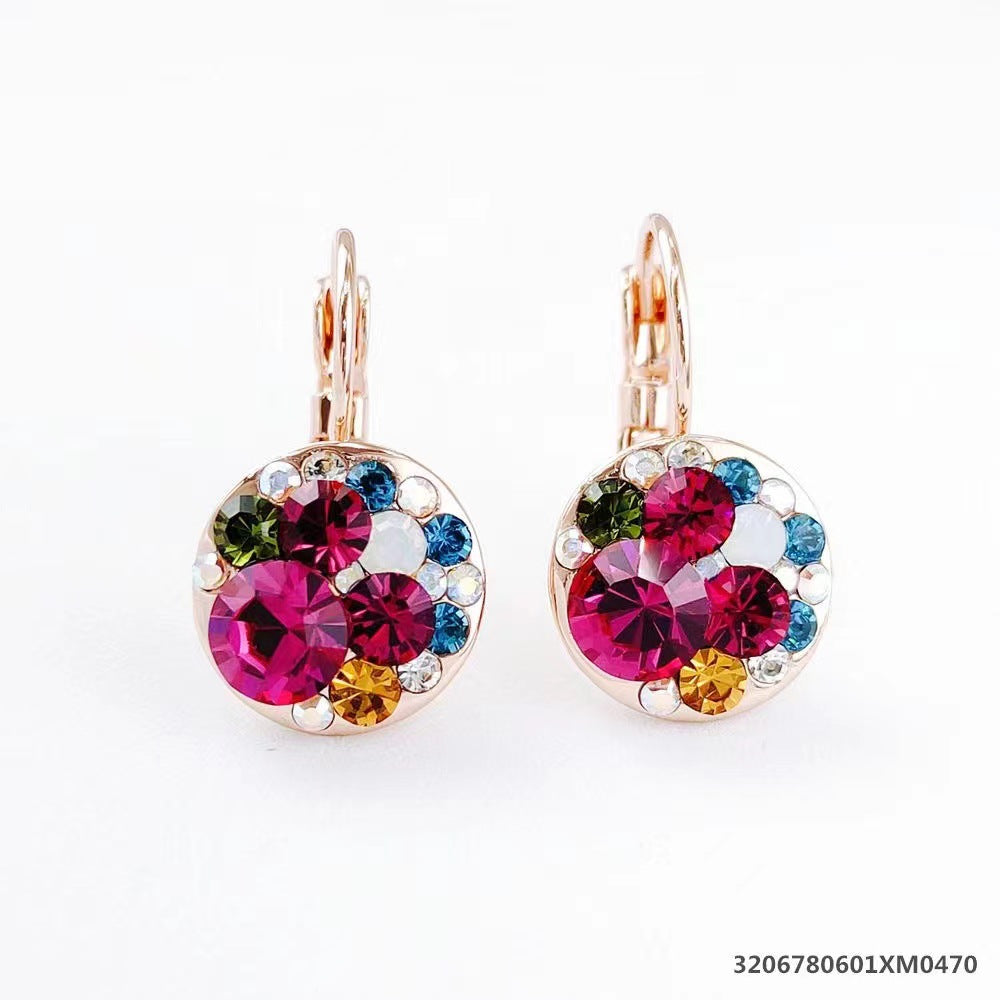 Cute Mickey Rose Gold Crystal Trendy Temperament Personality Super Earrings