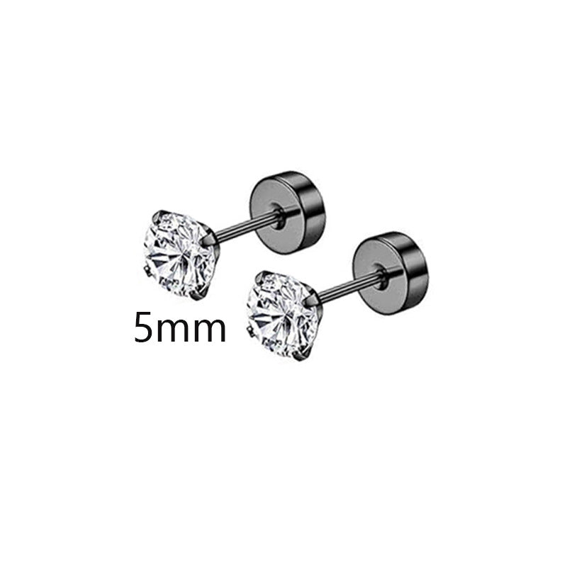 Stainless Steel Piercing Ear Zircon Bone Nose Earrings