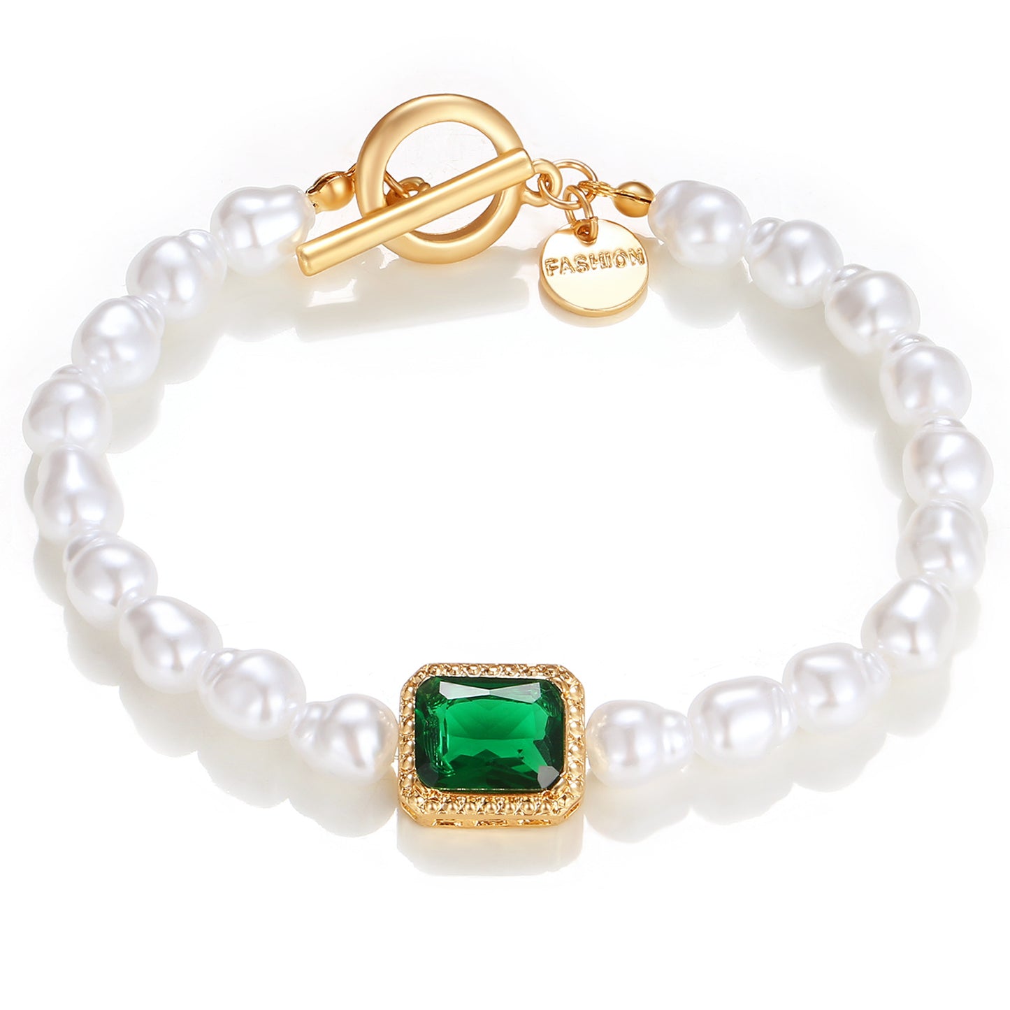 French Entry Lux Irregular Pearl Alloy Simple Bracelet