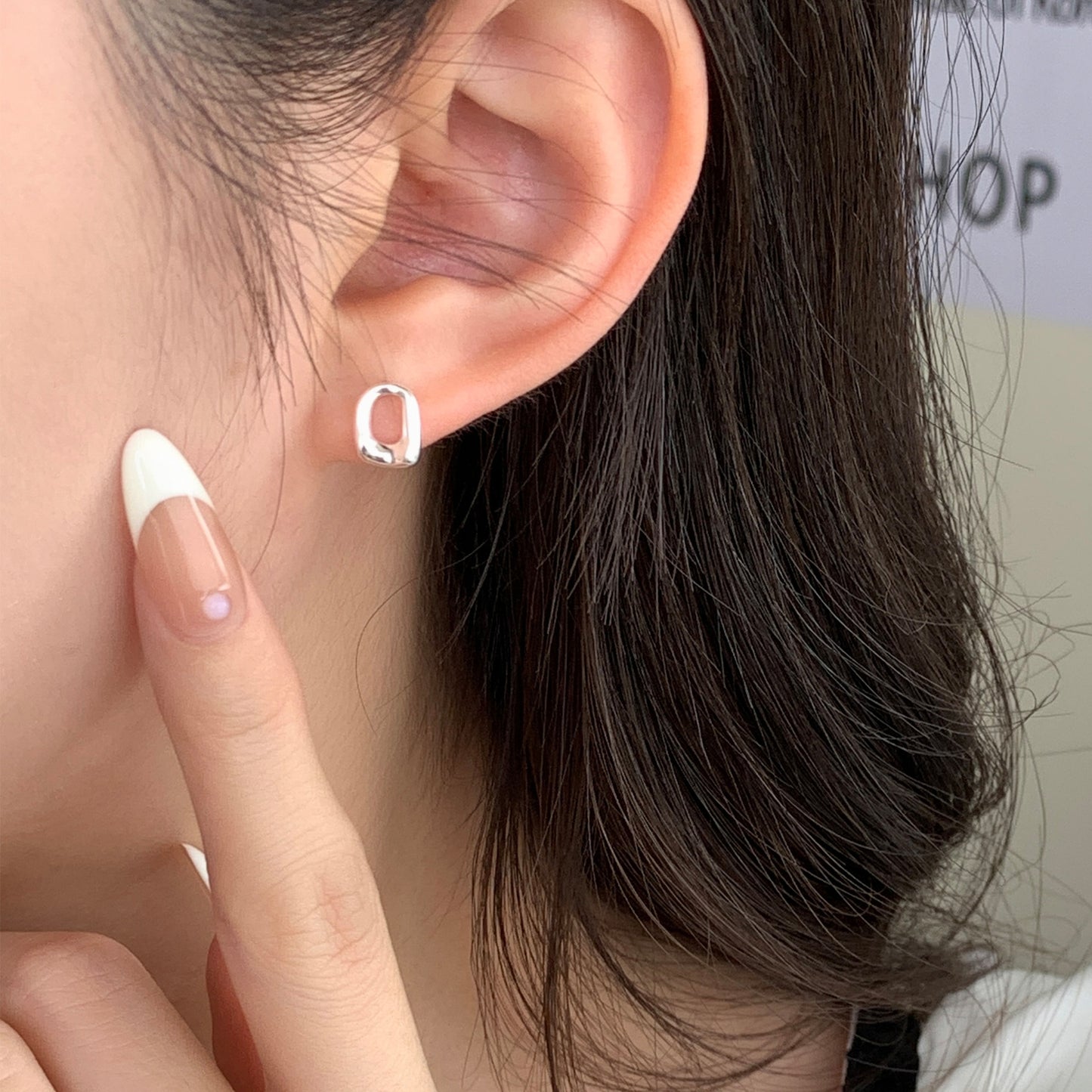 Korean Style Sier Irregular Mini Ear Female Fresh Stud Earrings