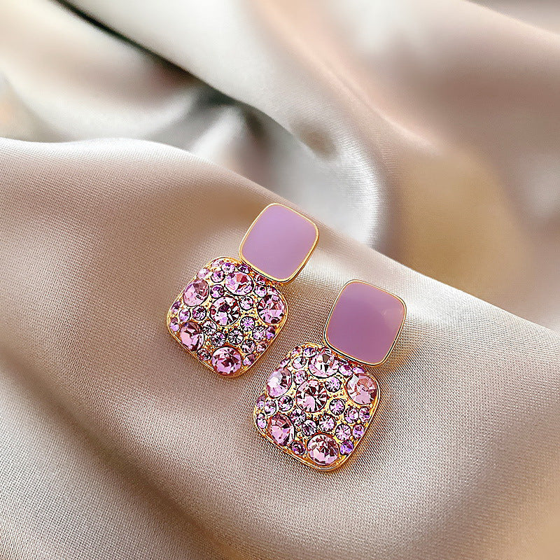 Needle Butterfly Enamel Vintage Court Style Delicate Light Luxury Earrings