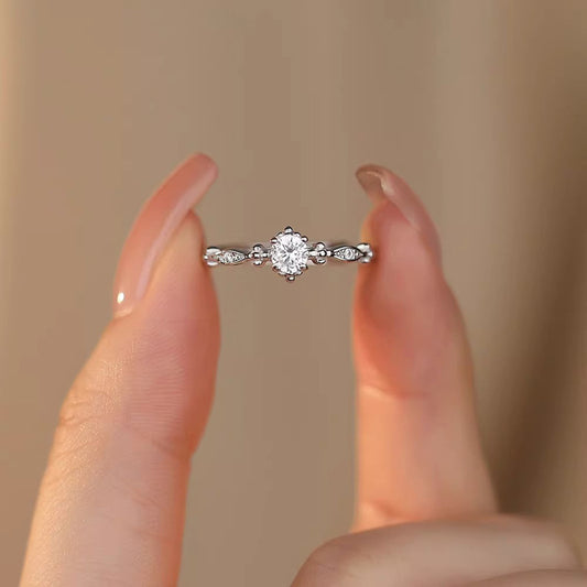 Sparking Zirconium Fine Circle Index Finger Birthday Gift For Girlfriend Rings