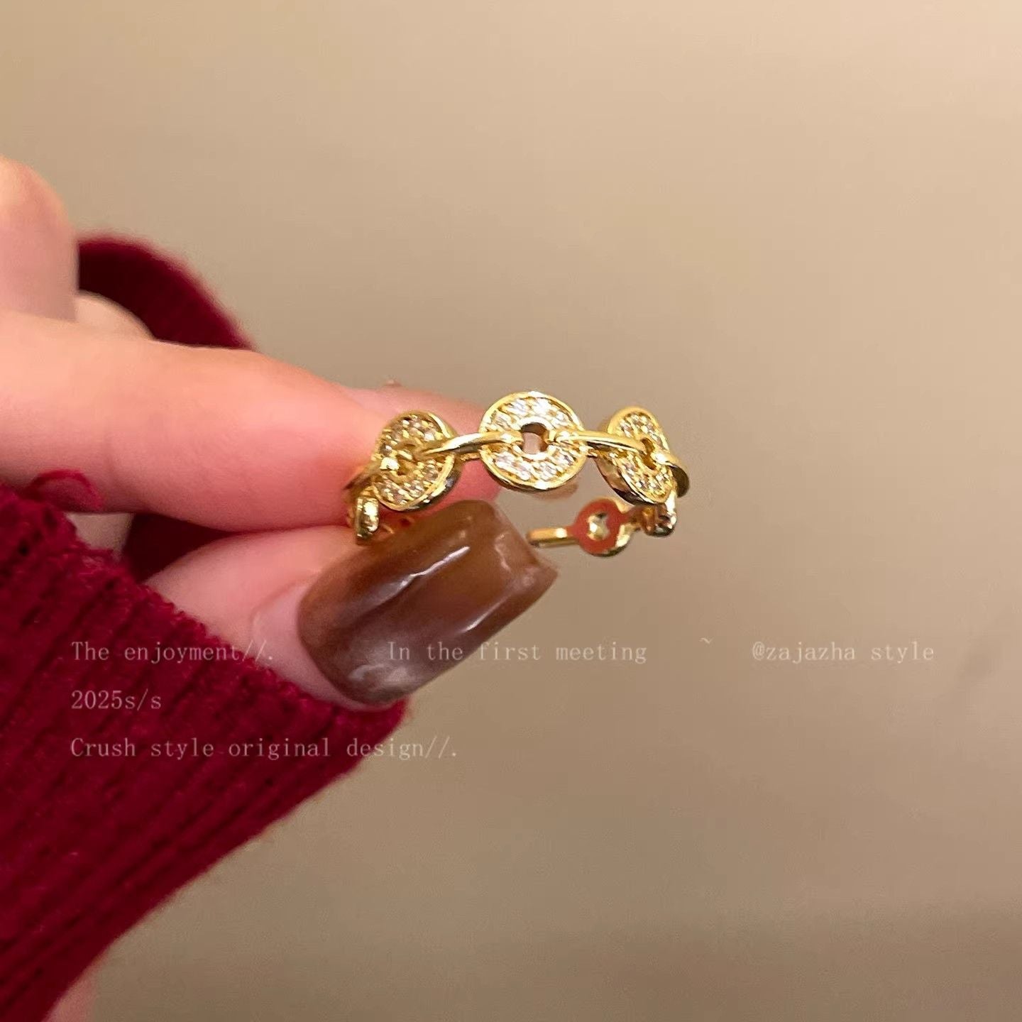 Zircon Simple Female Opening Adjustable Index Finger Light Luxury Rings