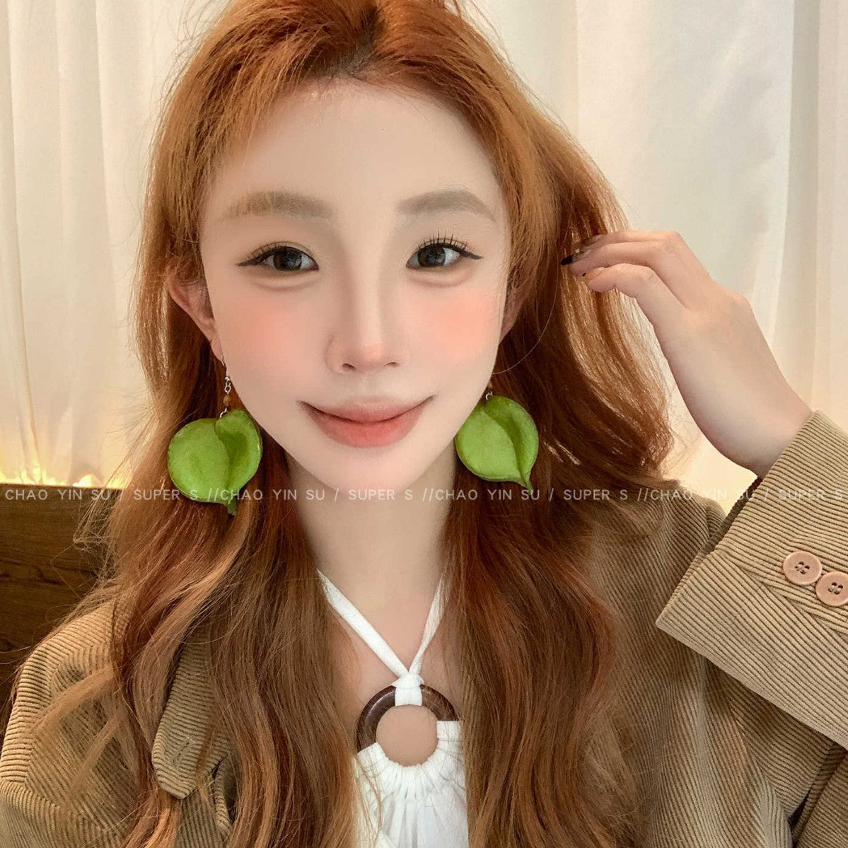 Mori Style Natural Plant Dried Fruit Female Ethnic Unique Stud Earrings