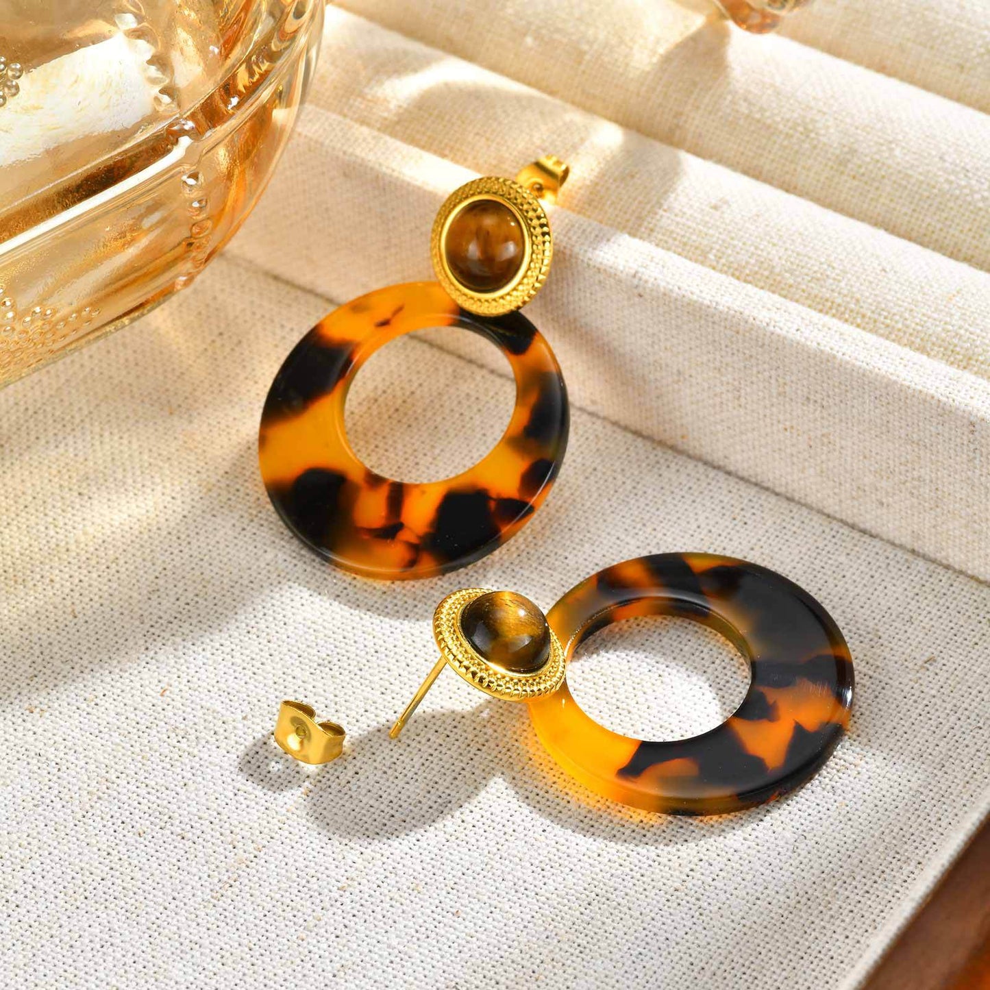 Women's Tiger Eye Sunflower Natural Stone Retro Rings