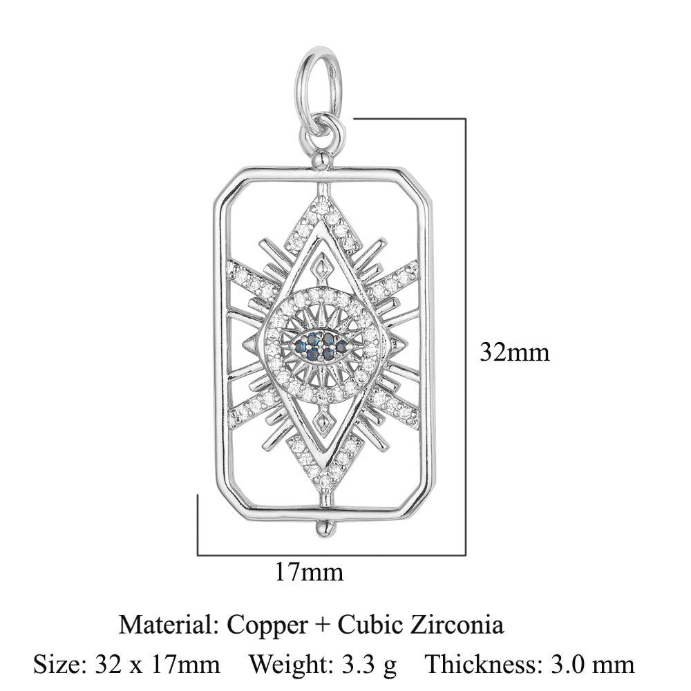 Devil's Eye Copper Zircon Ornament Accessories Pendants