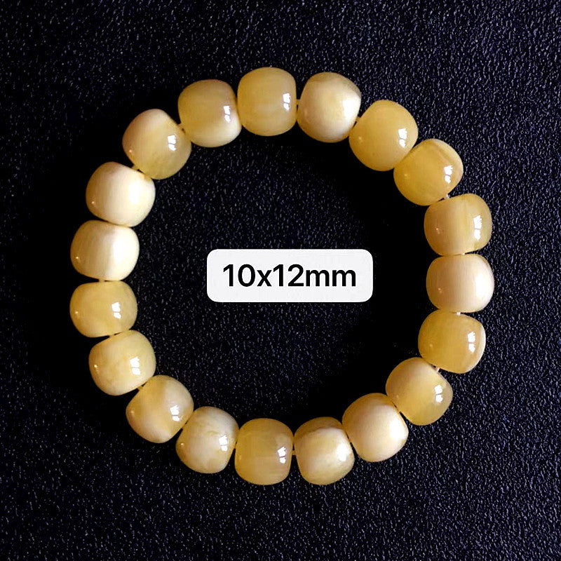 White Flower Block Of Wood Or Stone Amber Bracelets