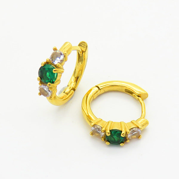 Color Zircon Advanced Design Sense Ear Female Fashionable Earrings
