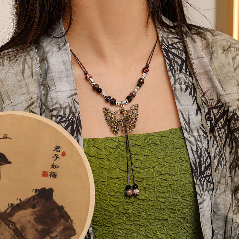 Butterfly Ceramic Female Ethnic National Fashion Necklaces