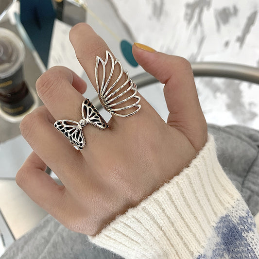 Women's Vintage Retro Butterfly Index Finger Geometric Ring