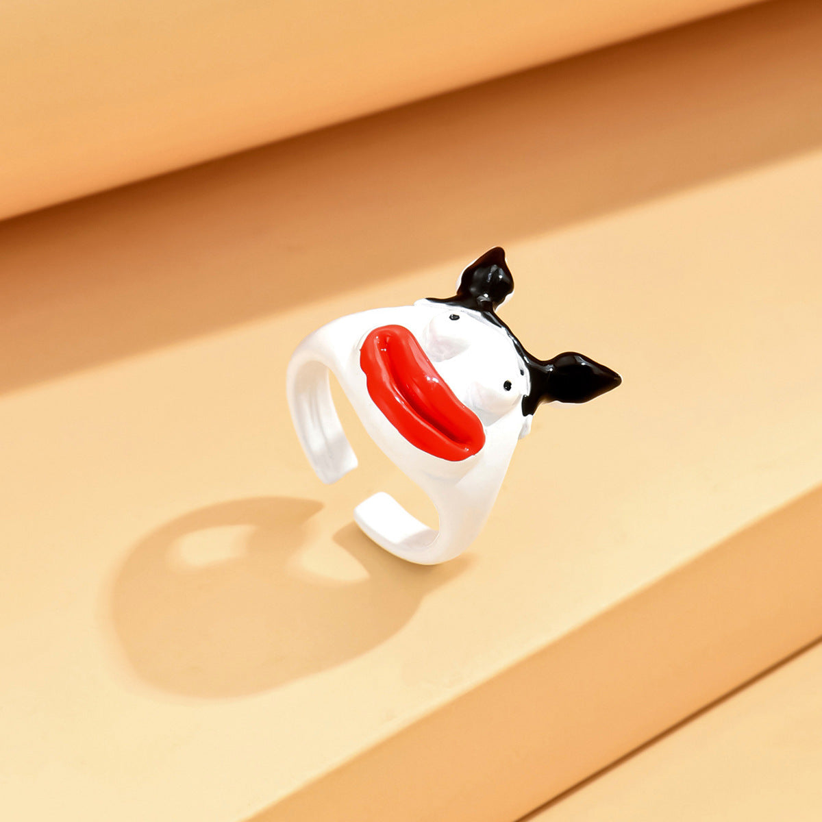 Monster Black Cat Female Dopamine Big Eyes Couple Little Finger Ring