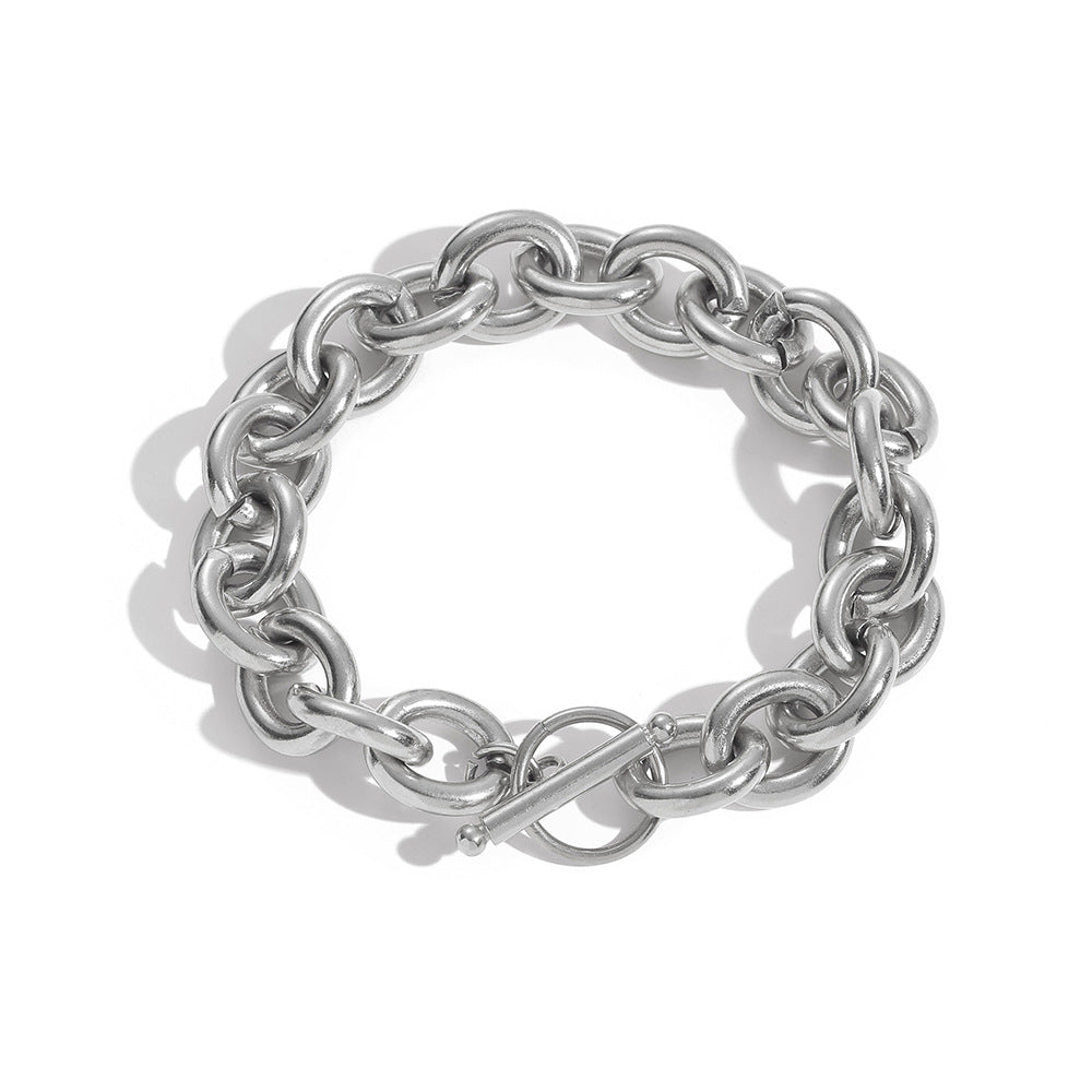 Men's Steel Cross Chain O-shaped Titanium Fashion Bracelets