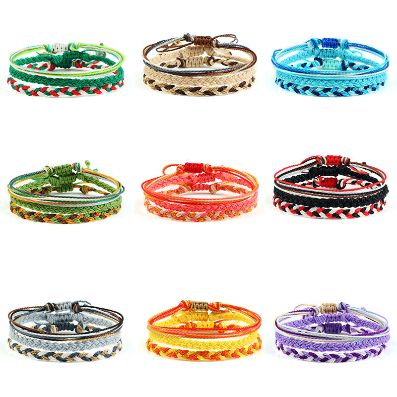 Coast Style Twin Creative Wax Line Hand Weaving Bracelet