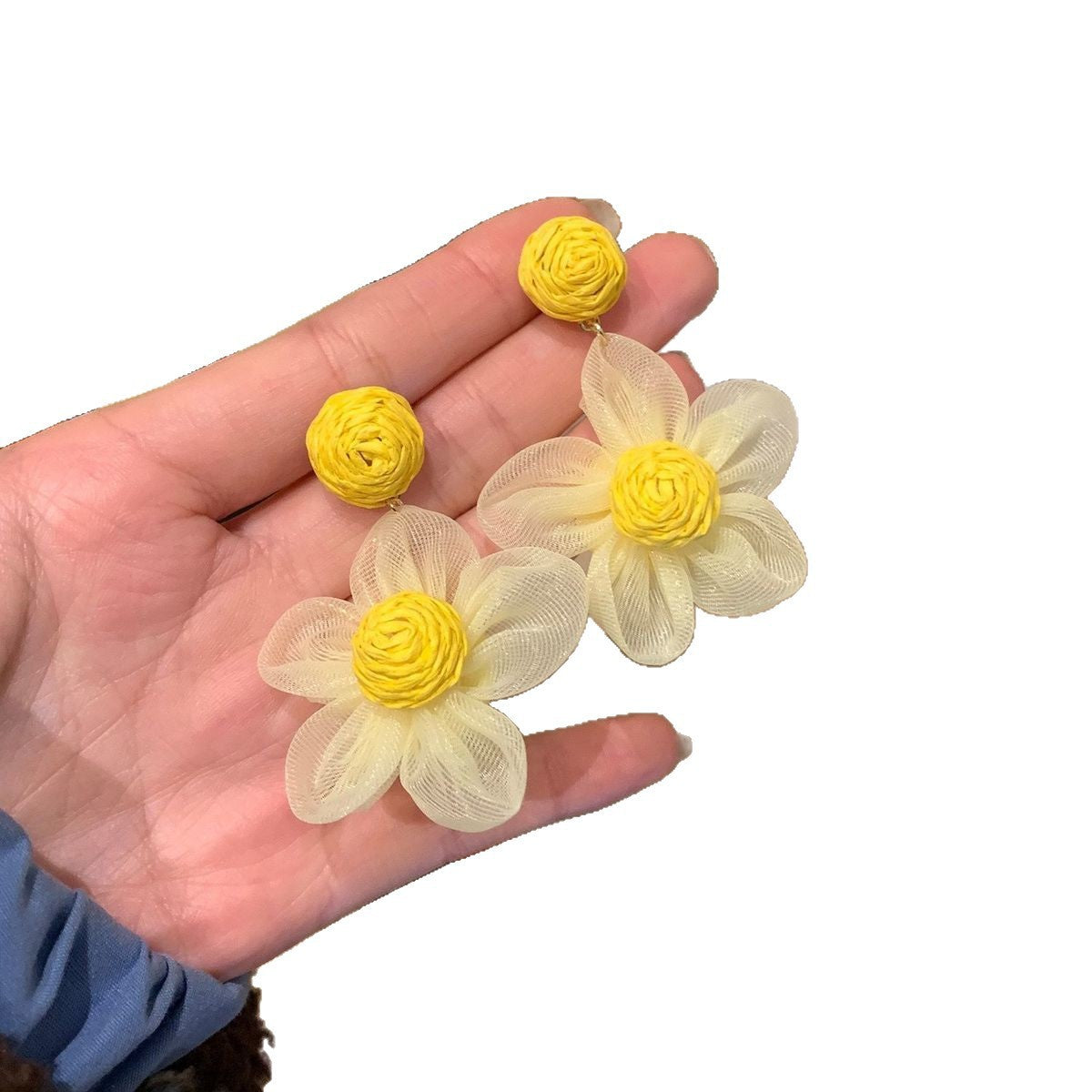 Palette Niche Design Sunflower Flower Female Vacation Style Stud Earrings
