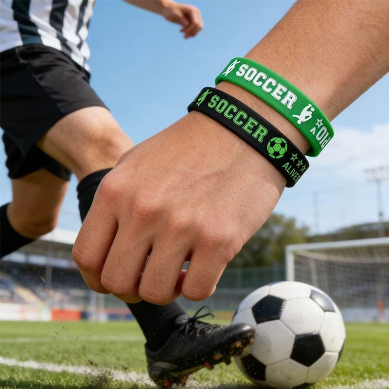 World Cup Football Silicone Theme Sports Rubber Fans Commemorative Bracelet