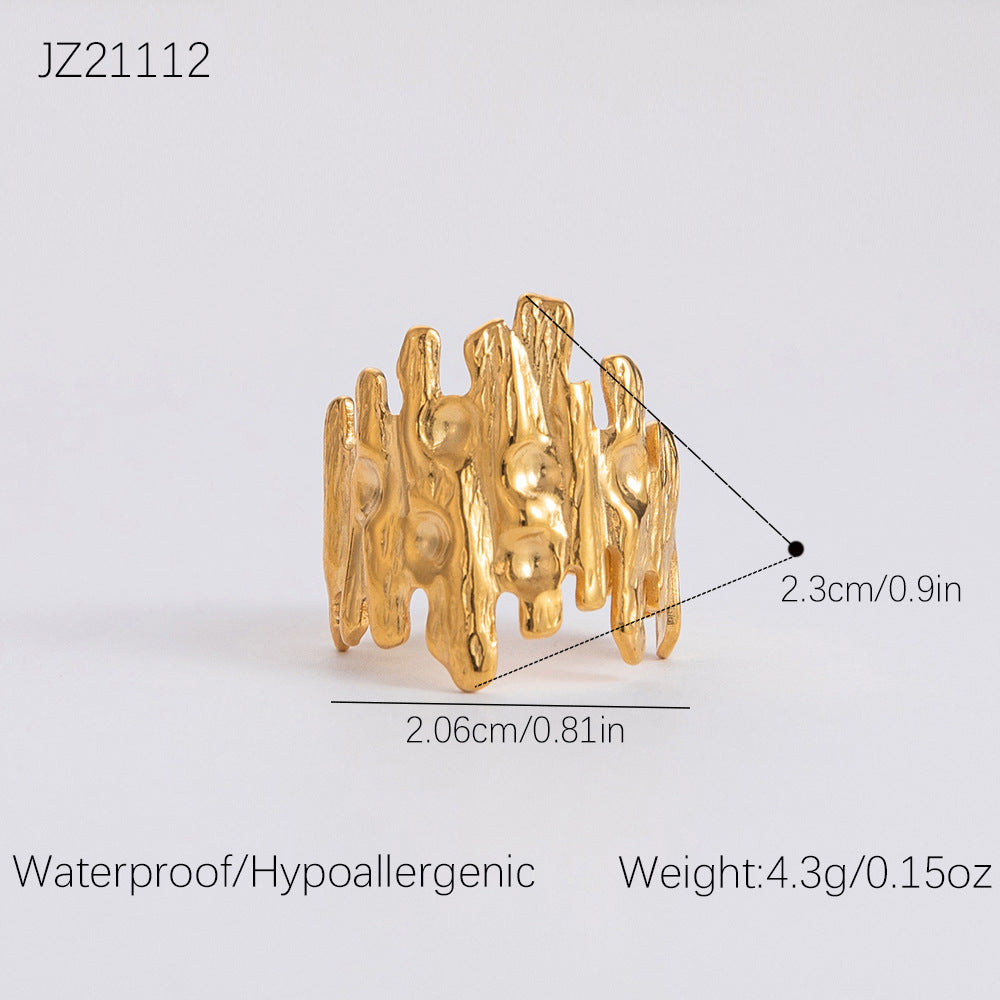 Simple Design Open Stainless Steel Gold-plated Rings