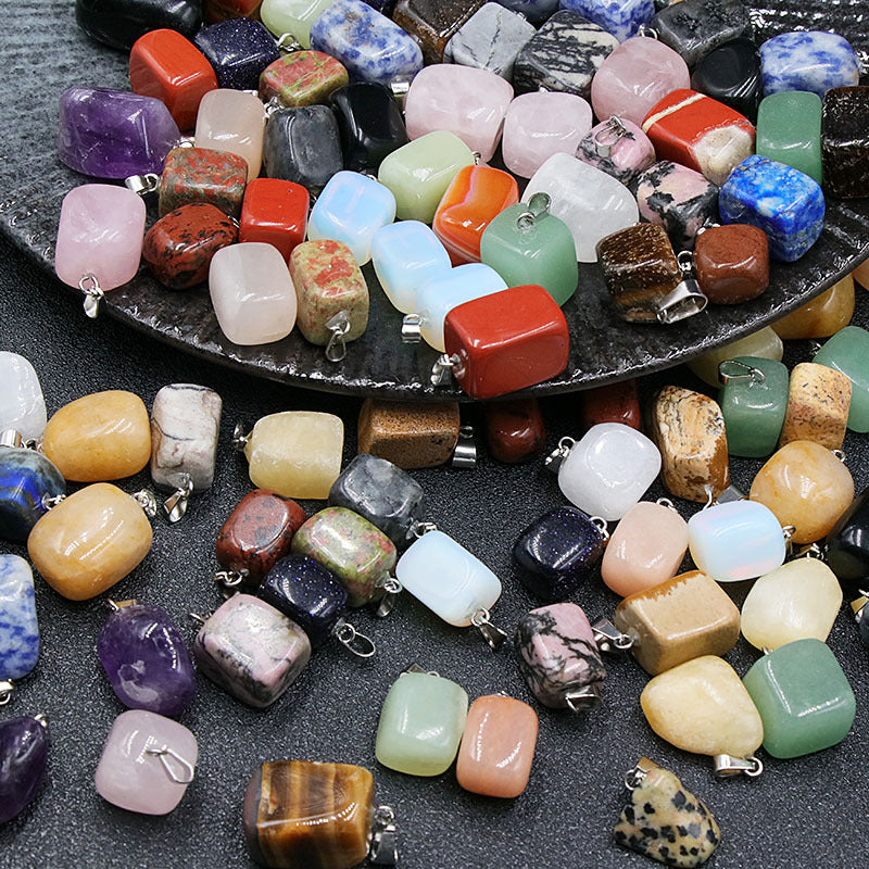 Stone Crystal Agate Small Colorful Jade Irregular Pendants