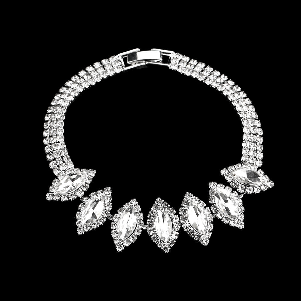 Claw Chain Geometric Full Diamond Rhinestone Simple Bracelets