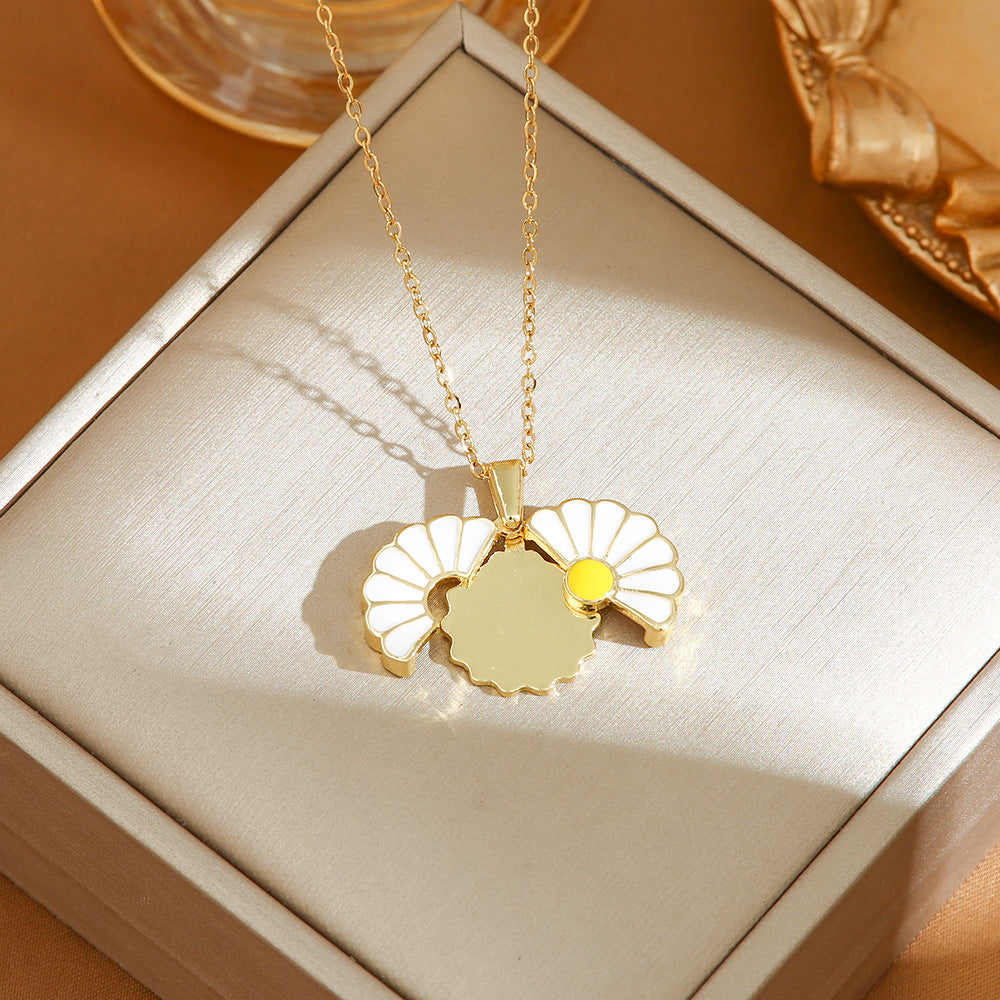 Little Daisy Titanium Steel Ladies Can Open Creative Close Clavicle Necklaces