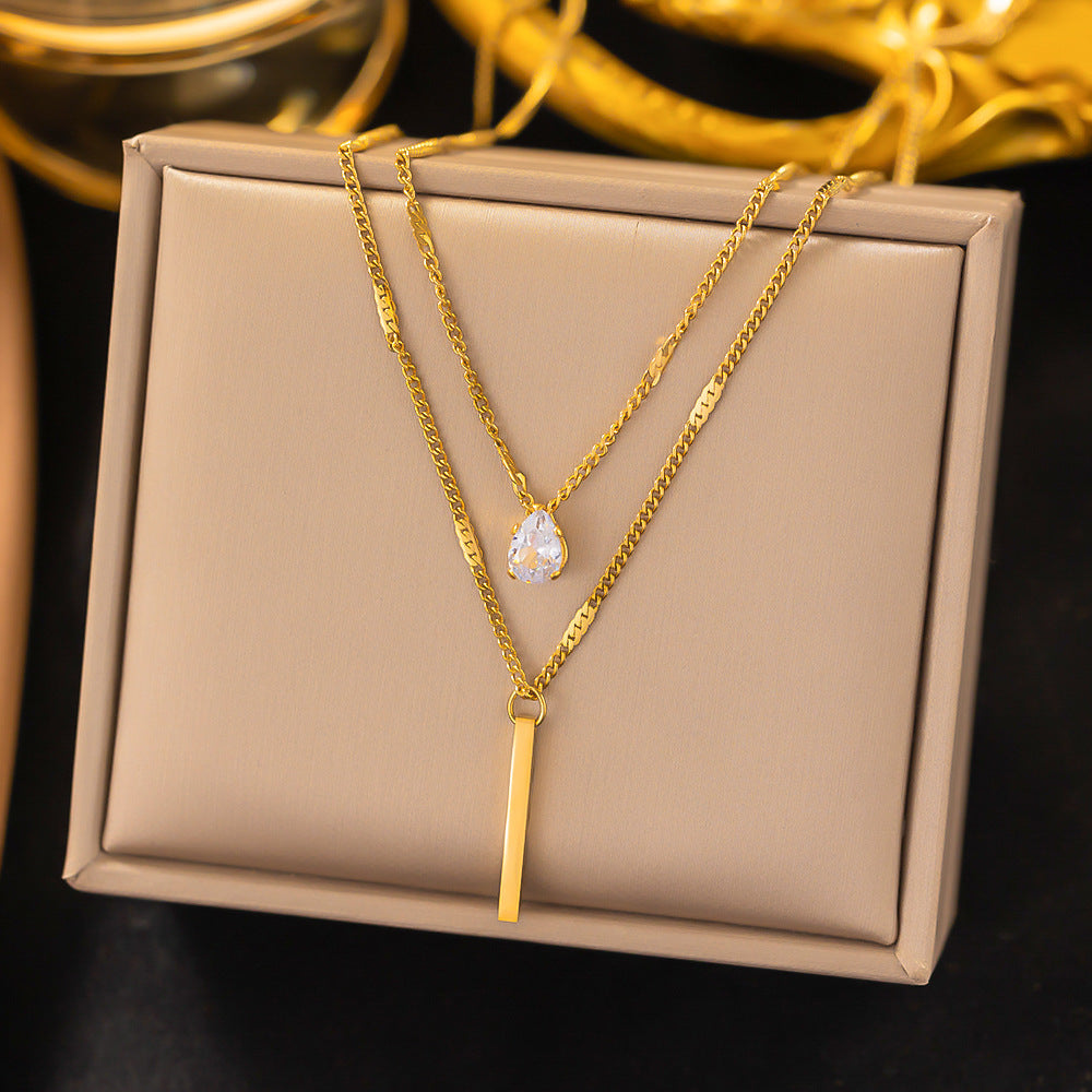 Women's Gold Plated Long Fringe Bead Necklaces
