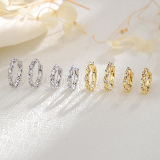 Spot Drill Twist Hot Push Geometric Warping Mobius Inlaid Zircon Rings