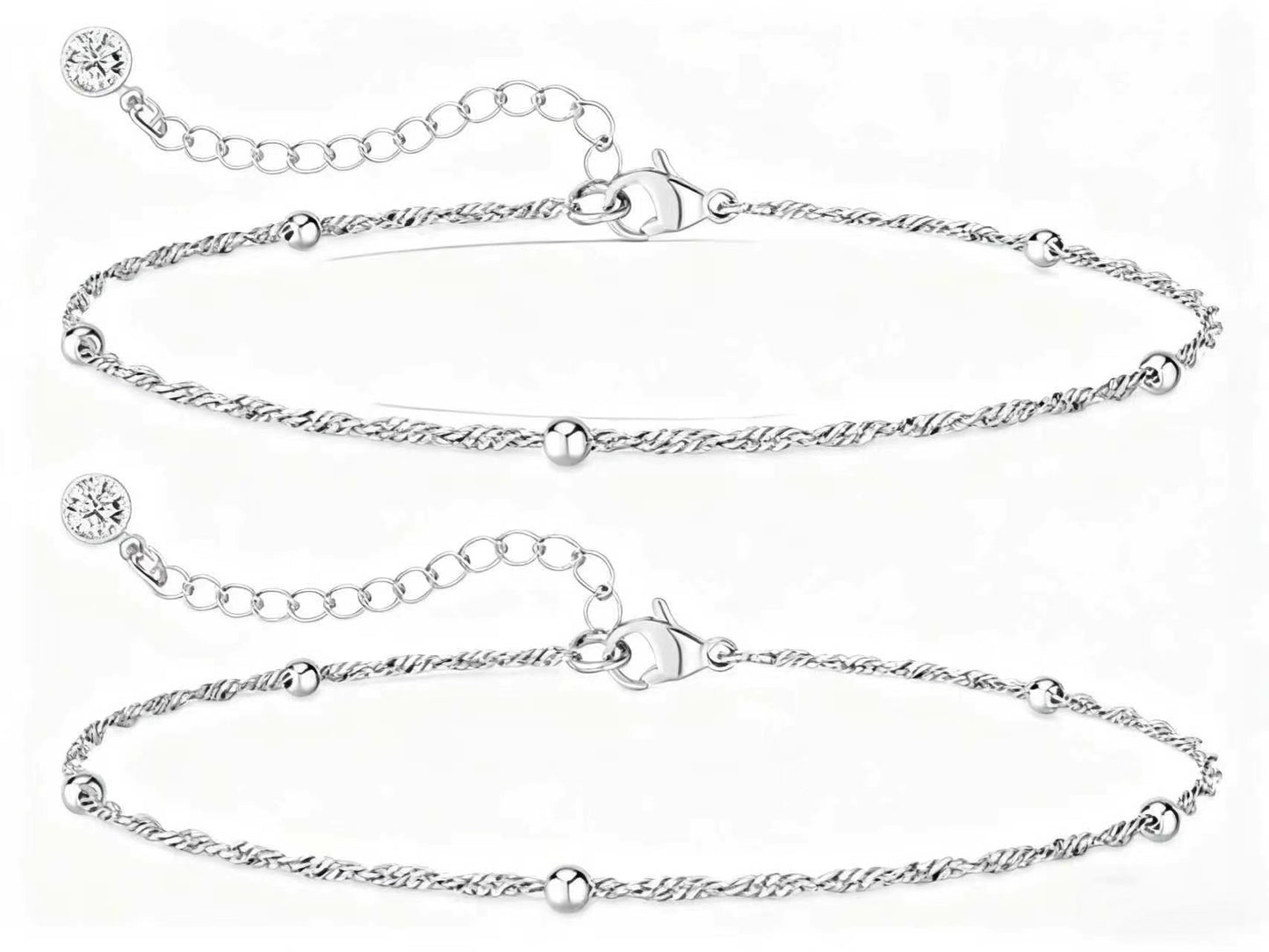 Women's Temperament Cool Style Stitching Chain Double Metal Corrugated Copper Bracelets