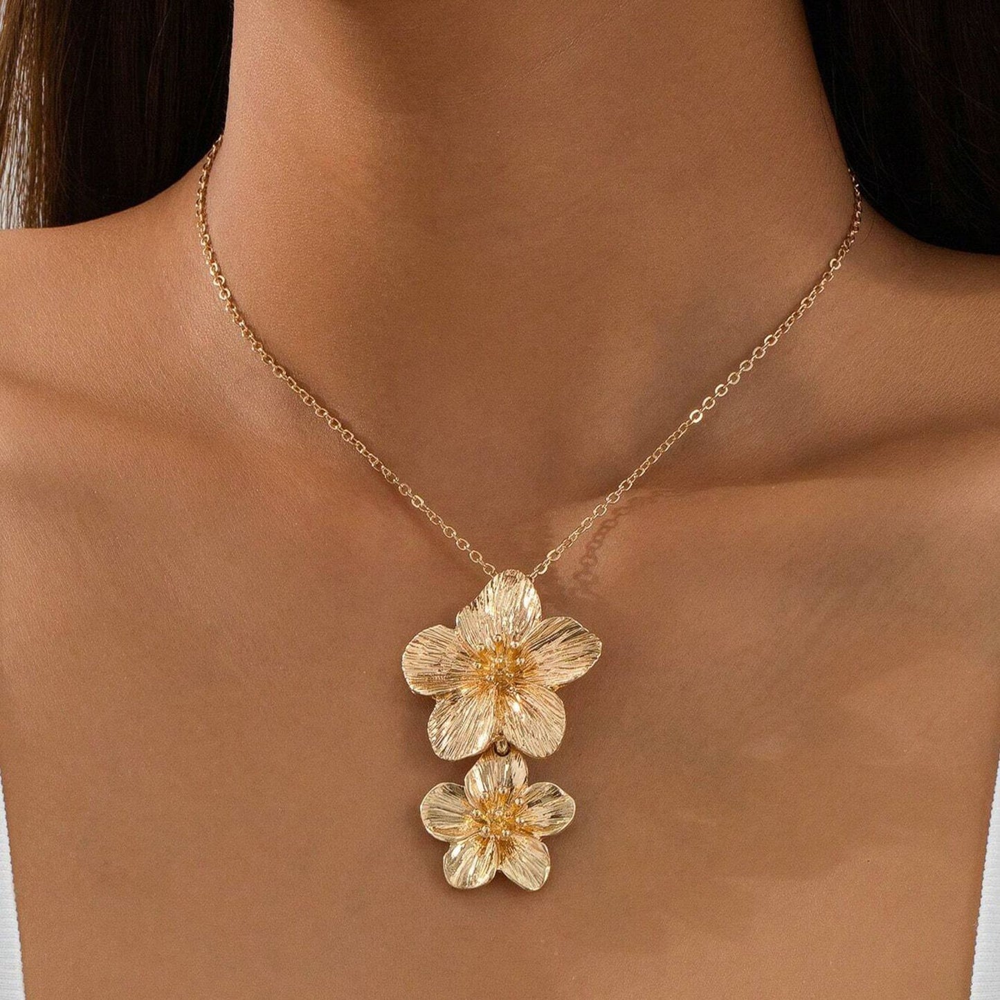 Women's Creative Three-dimensional Flower High Sense Tassel Necklace