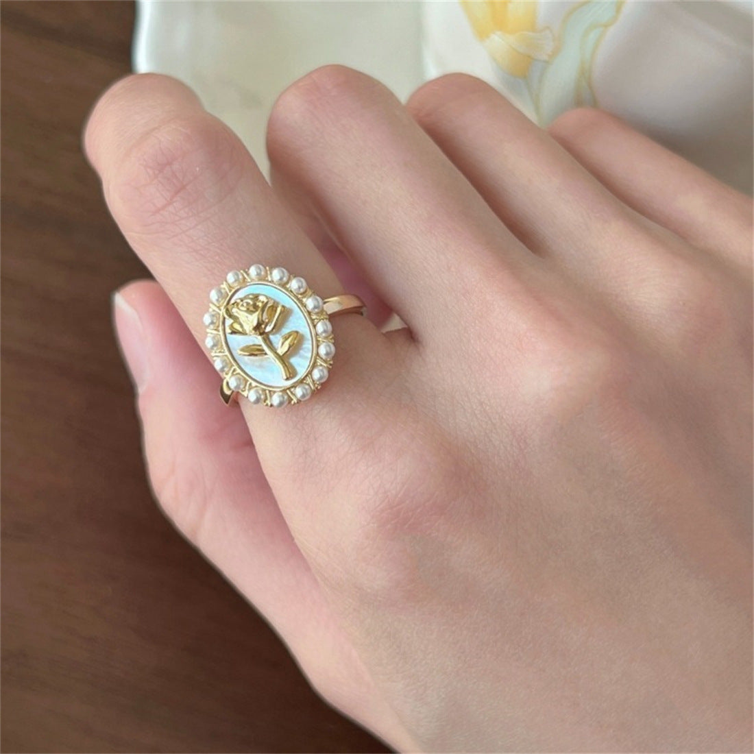 Women's Chinese Style National Fashion Agate Gemstone Sterling Rings