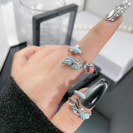 Glazed Enamel Open Female Cold Wind No Rings