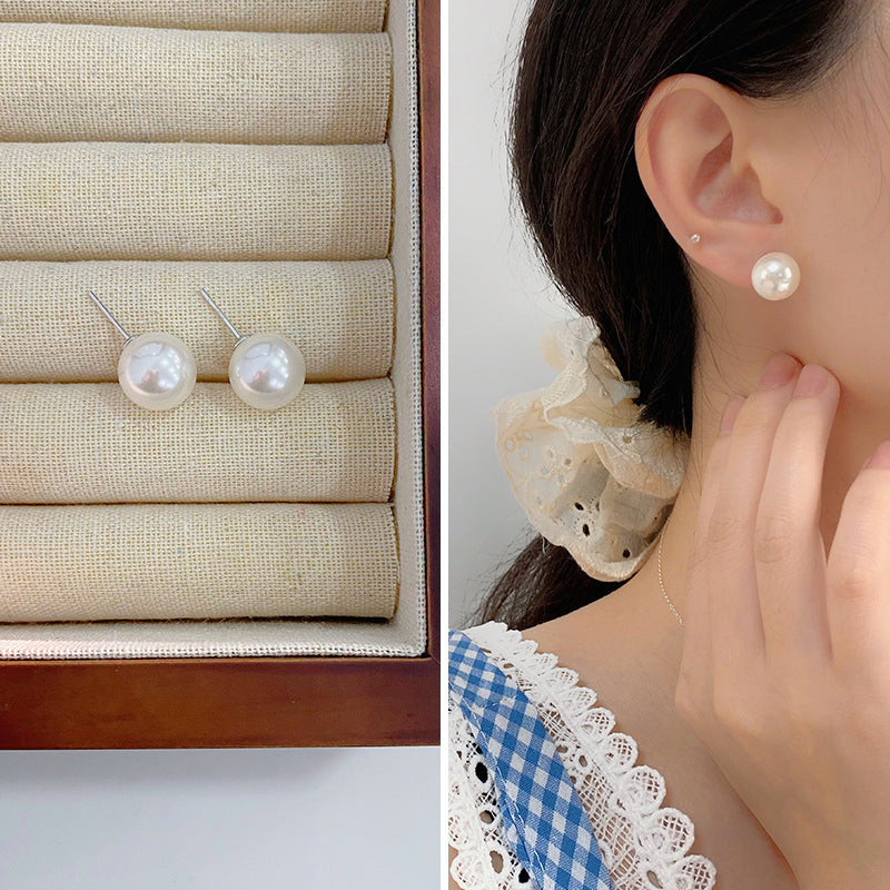 Cheng Pearl Pure Sier High-grade Light Earrings