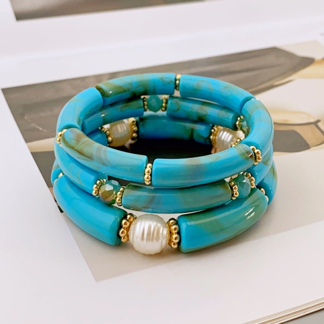 Fashion Simple Acrylic Beaded Ladies Elbow Bracelets