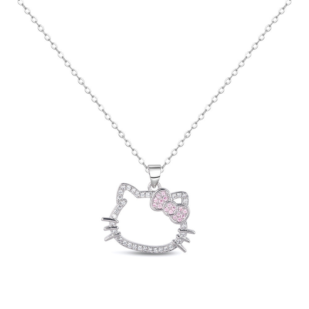 Cartoon Cat Fashion Heart Girlfriends Clavicle Chain Pendants