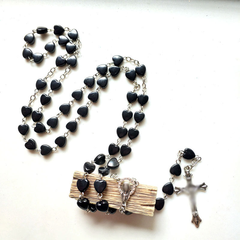 Rosary Acrylic Bead Ten Z Frame Necklace