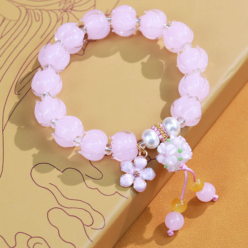 Glaze Light Luxury High-grade Color Fluorite Hydrangea Bracelet