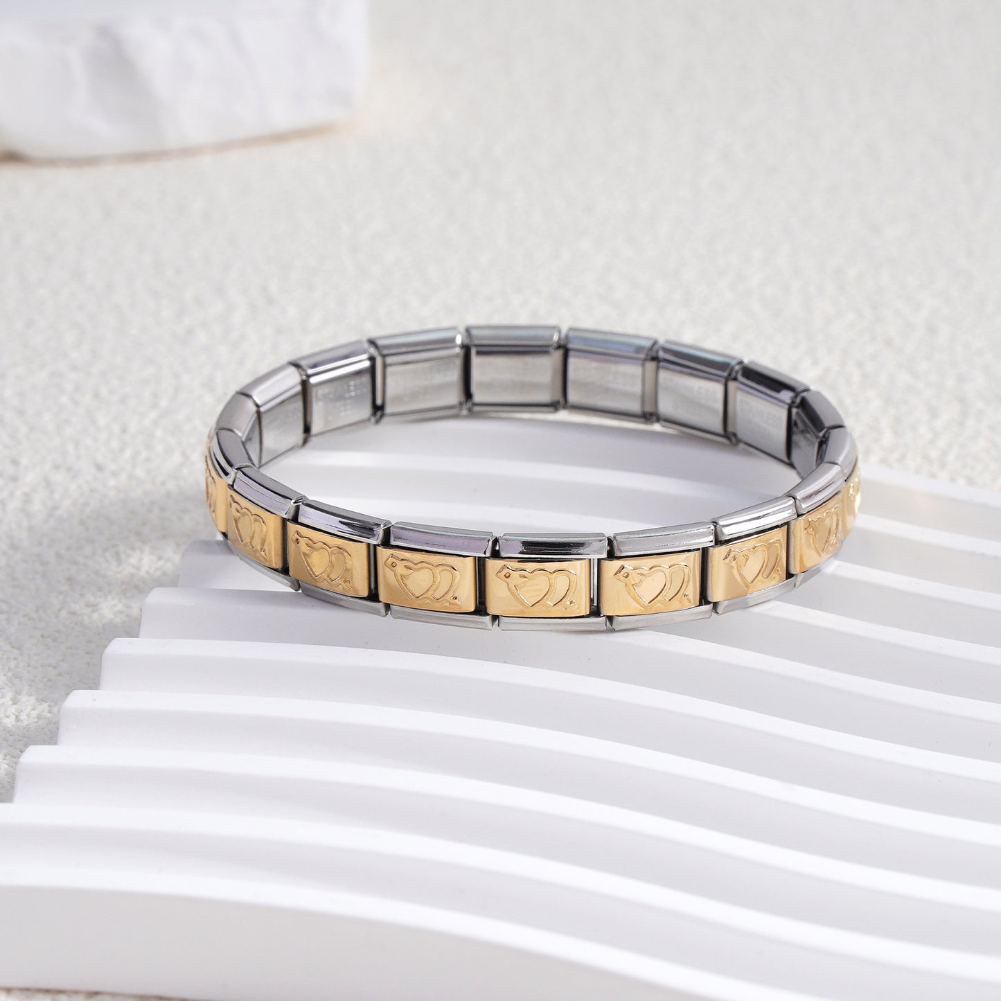 Innovative Classic Module Gold-plated Pattern Stainless Bracelets