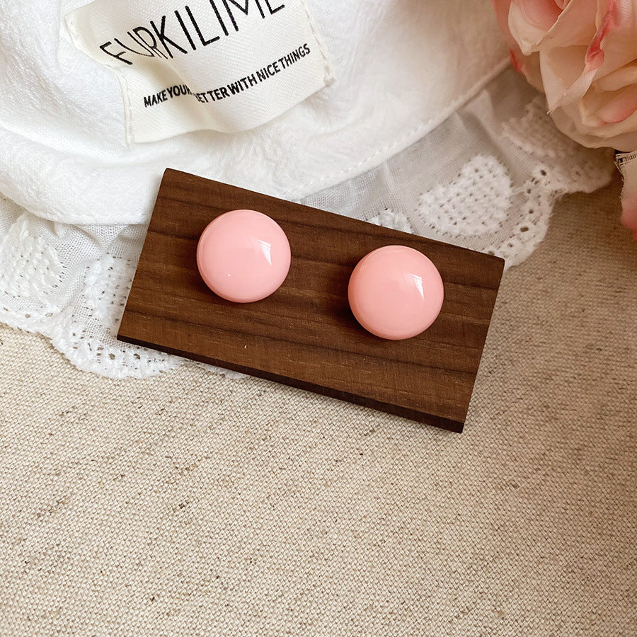 Sier Needle Color Bean-shaped Fresh Sweet Light Luxury High-grade Design Earrings
